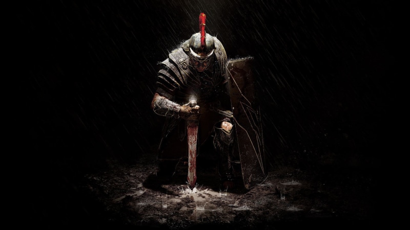 no people, black background, nature, water, video games, Ryse: Son of Rome, 1080P, sword, Ryse, darkroom, Rome, dark, sculpture, blood, digital composite