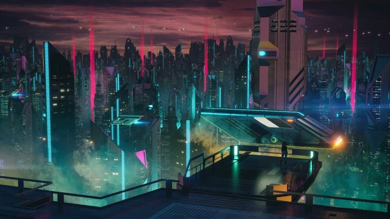Synth, Futuresynth, Retro Synthwave, New Retro Wave, The city, David Legnon, Cyber, Music, Fiction, Sintav, Skyscrapers, 1080P, Outrun, Synthwave, Retrouve