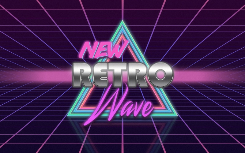 Retro style, synthwave, text, vintage, pink color, digital art, nightlife, studio shot, purple, no people, shape, western script, 1080P, close-up, 1980s