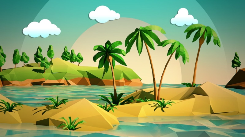palm tree, minimalism, leaf, digital, sky, 1080P, digital art, trees, plant part, no people, tree, plant, beauty in nature, tropical climate