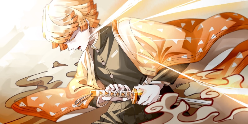 Demon Slayer: Kimetsu no Yaiba, 5K, Zenitsu Agatsuma, Anime