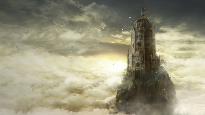 video games, tower, religion, building exterior, skyscraper, nature, belief, outdoors, building, spirituality, castle, travel destinations, clouds