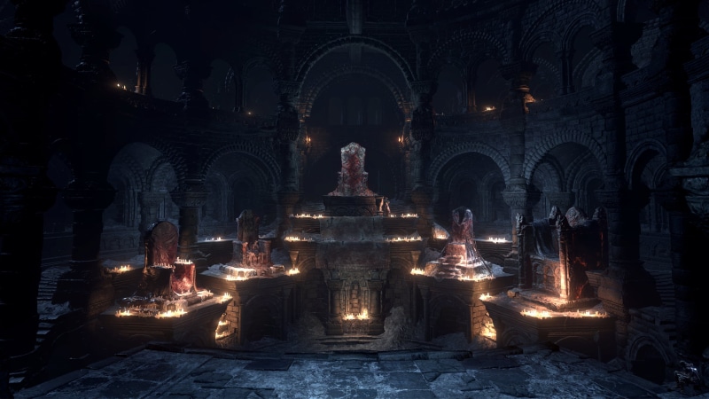Dark Souls III, the past, history, no people, 2K, lighting equipment, architecture, ornate, belief, travel, illuminated, spirituality, built structure
