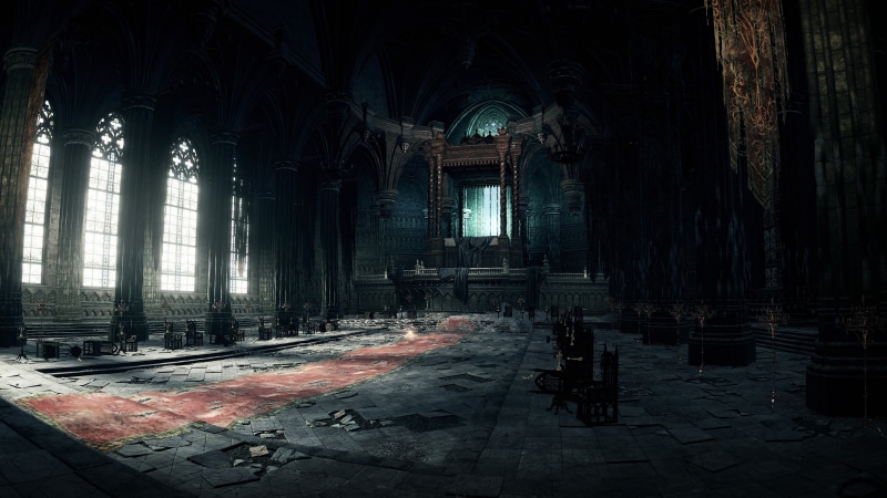 arch, the past, history, Dark Souls III, 4K, tiled floor, no people, castle, digital, artwork, building, architecture, indoor, Dark Souls, empty, architectural column