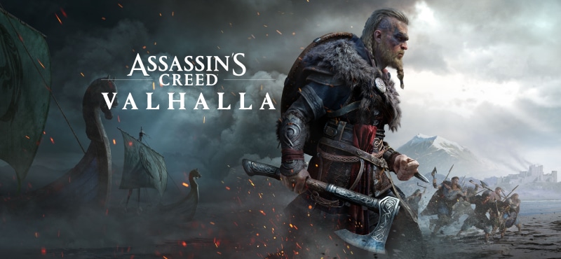 8K, viking, ultra-wide, ultrawide, video game art, Assassins Creed: Valhalla, Axe, boat, digital art, video games