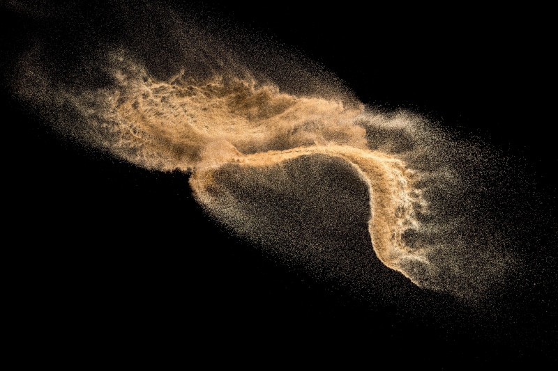 5K, no people, abstract, water, dune, outdoors, isolated, gold, flare, close-up, blast, nature, black background, powder, land, sky, art and craft, creativity