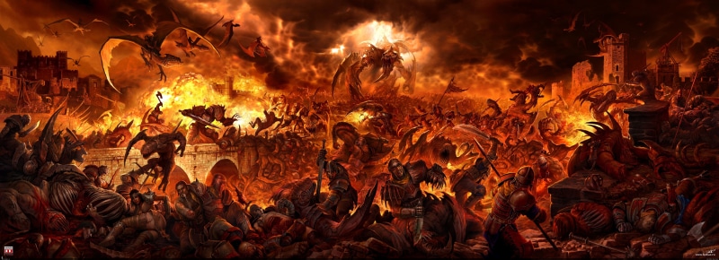 5K, fantasy art, hell, digital art
