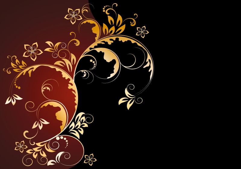 decor, decoration, computer Graphic, elegance, texture, plant, antique, background, vector Backgrounds, design, night, black background, curled Up, flower
