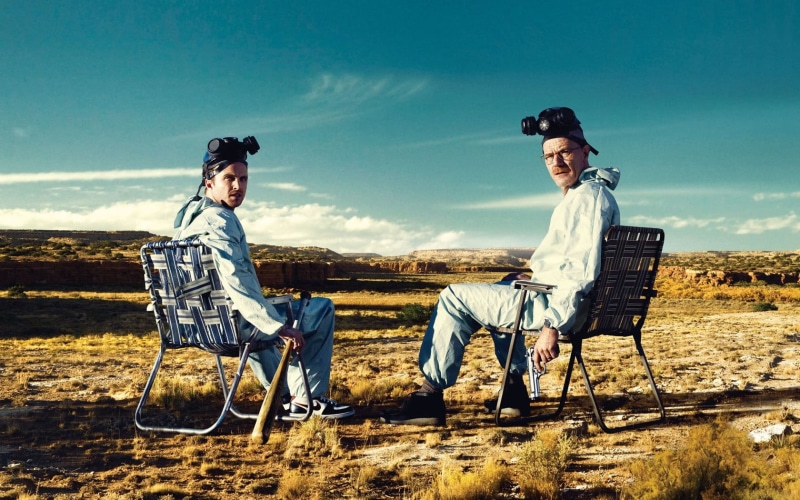 720P, Jesse Pinkman, Walter White, sky, couple - relationship, men, sitting, full length, clothing, screenshot, adult, nature, friendship, males, landscape