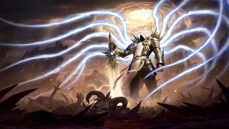 Tyrael, motion, glowing, art and craft, water, archangel, digital composite, light trail, 2K, animal themes, blurred motion, representation, creativity
