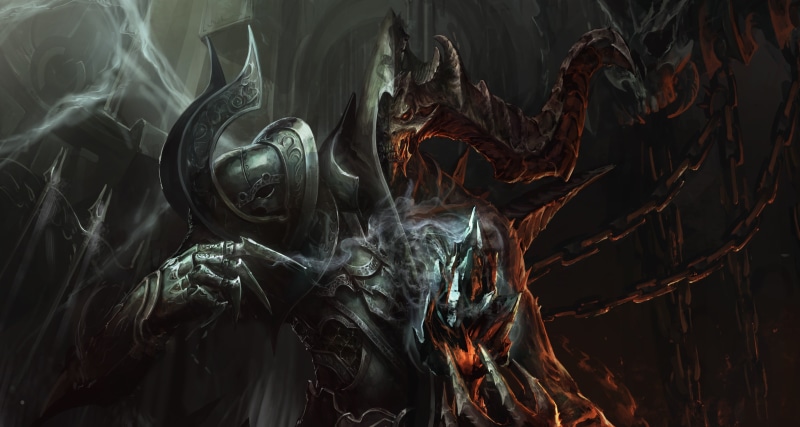 indoors, human representation, religion, sculpture, creativity, smoke, statue, day, artwork, art and craft, 4K, video games, full frame, Diablo 3: Reaper of Souls