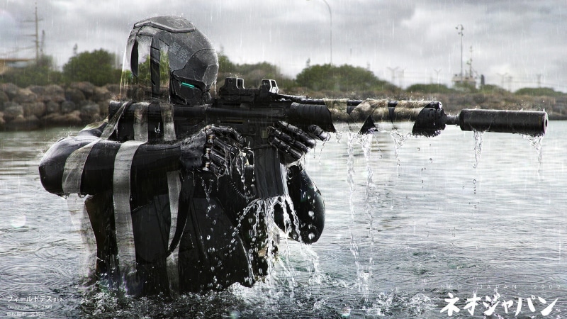 military training, fighting, rifle, futuristic, gun, day, river, nature, weapon, special forces, transportation, war, reflection, army soldier, conflict