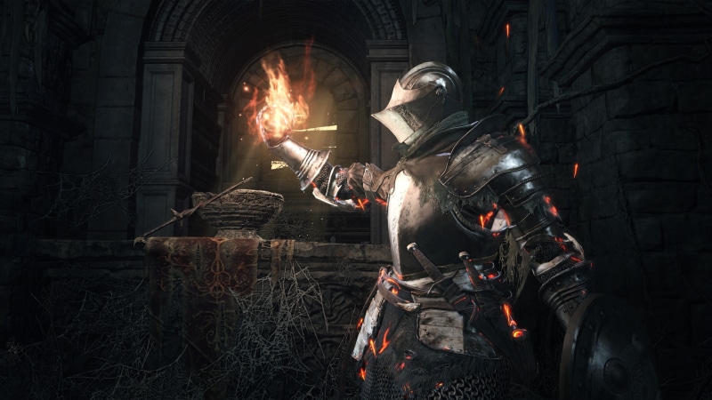 fire - natural phenomenon, video games, people, safety, welding, helmet, metal industry, protection, welder, 4K, Dark Souls, architecture, standing, occupation