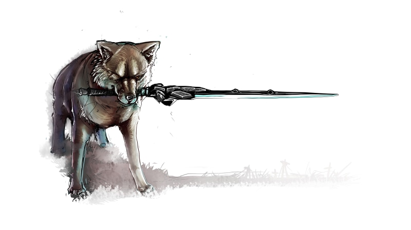 sword, Artorias the Abysswalker, 5K, wolf, Dark Souls, Great Grey Wolf Sif, Sif the Great Grey Wolf, drawing
