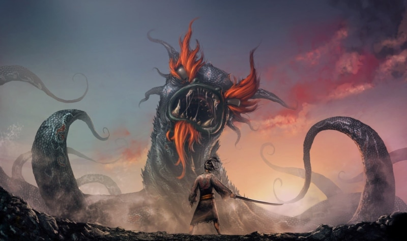 cloud - sky, orange color, art and craft, octopus, creativity, 720P, animal themes, outdoors, animal wildlife, representation, holding, sea, sculpture