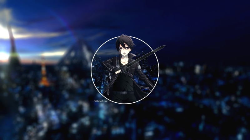 Kirigaya Kazuto, anime, Sword Art Online, night, focus on foreground, nature, adult, anime boys, incidental people, reflection, event, shape, online, arts culture and entertainment
