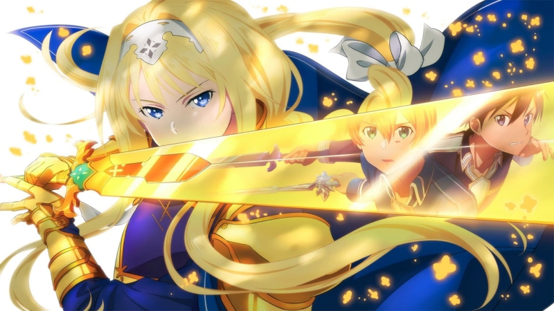 Sword Art Online Alicization, Alice (Sword Art Online: Alicization), anime, Eugeo, Kirito (Sword Art Online), Kirigaya Kazuto, sword, 1080P