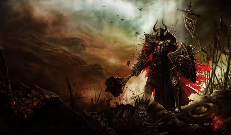 shield, digital, artwork, blood, death, war, outdoors, event, spirituality, art and craft, hammer, day, fantasy art, disguise, religion, christmas, representation