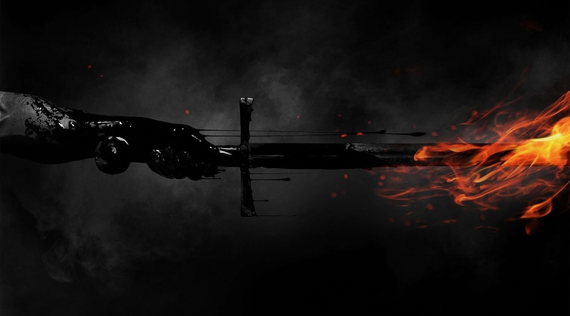 environment, smoke - physical structure, no people, water, fantasy art, dark, sword, communication, warning sign, illustration, air vehicle, The Last Witch Hunter