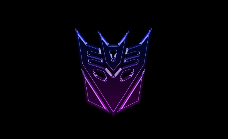 purple, neon, logo, blue, decepticon, lighting equipment, studio shot, transformers, widescreen, indoors, abstract, decepticons, 1080P, pattern, shape
