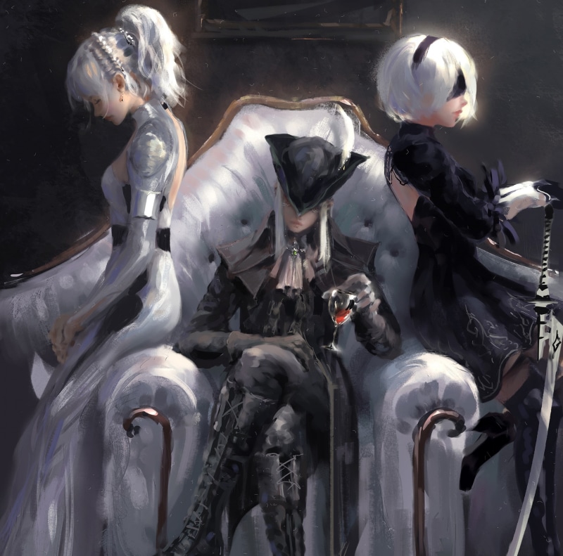 xv, Artwork, Automata, final, Games, lunafreya, 2K, Bloodborne, Other Games, finalfantasyxv, Painting, fantasy, maria, Nier, Lady, ladymaria, Freya