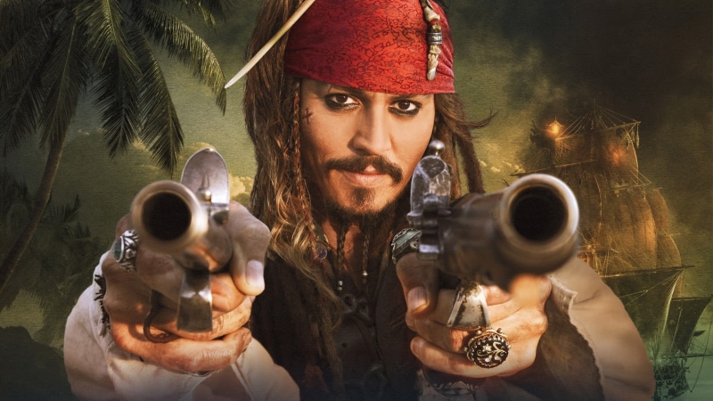 jack, one animal, hat, movies, sparrow, mammal, Pirates of the Caribbean, young adult, domestic, dog, Johnny Depp, men, 1080P, young men, pirates