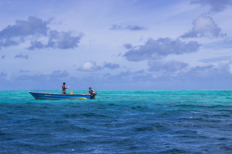 fishermen, horizon over water, nautical vessel, two people, turquoise colored, sky, leisure activity, maldives, people, fishindustry, men, indianocean