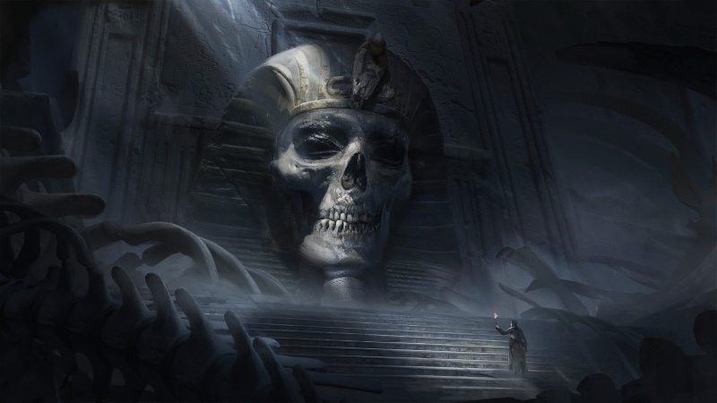 artwork, bones, Egypt, history, 1080P, hieroglyphics, skull, science fiction, Ramses II, fantasy art, ancient, illustration, culture