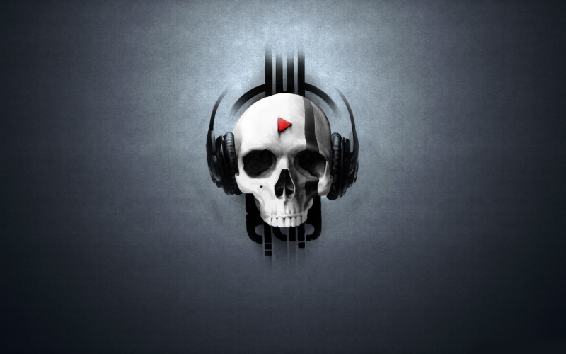 ghost, headphones, digital art, body part, human bone, people, white, human skull, spooky, human body part, single object, halloween, horror, evil, skeleton