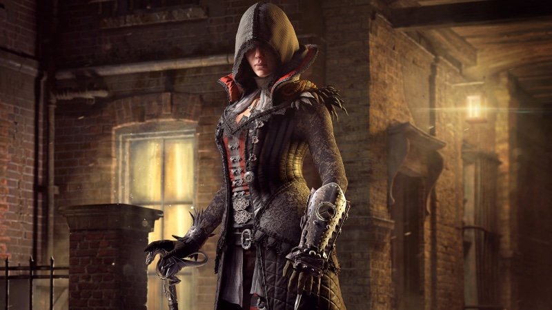 one person, black, leather, arts culture and entertainment, suit, three quarter length, clothing, video games, Assassins Creed Syndicate, adult