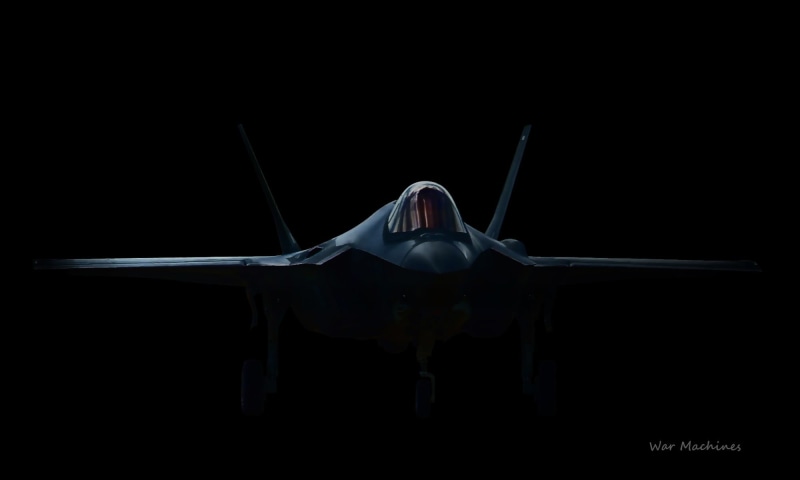dark, aircraft, black background, air force, closeup, F-35 Lightning II, motion, stealth, plane, on the move, travel, fighter plane, vehicle, studio shot