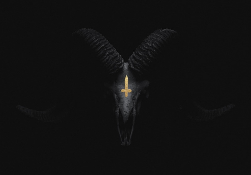 Gothic, goat, skull, cross, dark, 1080P, satanic, billelis