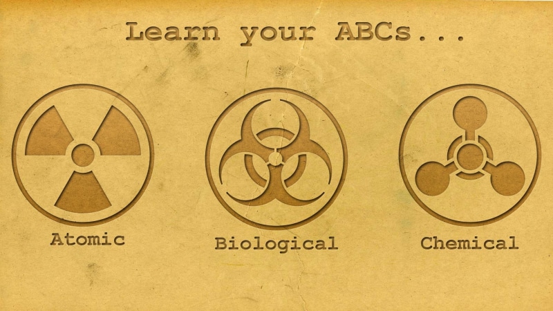 chemical, typography, 1080P, biohazard, biological, weapons, hd, cons, biological warfare, nuclear, warfare, atomic, abc