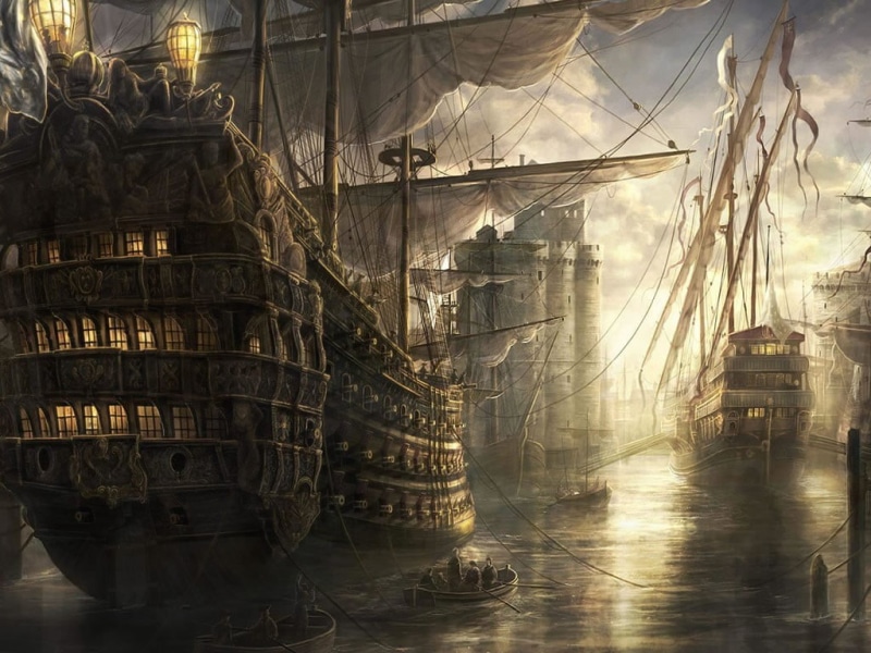 old, wood - material, the past, pirate, architecture, Assassins Creed, transportation, pirates, nature, ship, day, history, development, container