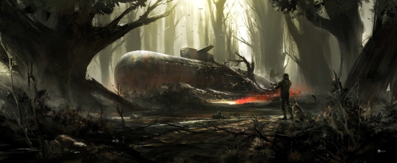 Fallout, one animal, game, tree, video games, land, soldier, sunlight, artwork, outdoors, trunk, animal themes, video, digital composite, 2K, mammal, animal