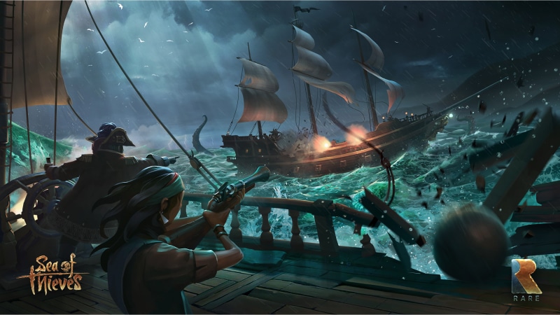 ship, built structure, fire - natural phenomenon, lifestyles, fire, video games, flame, occupation, pirates, smoke - physical structure, real people, men