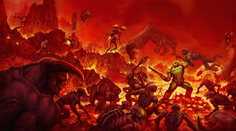 2016, Games, Artwork, game, Hell, 4K, video, videogame, Other Games, Doom, conceptart