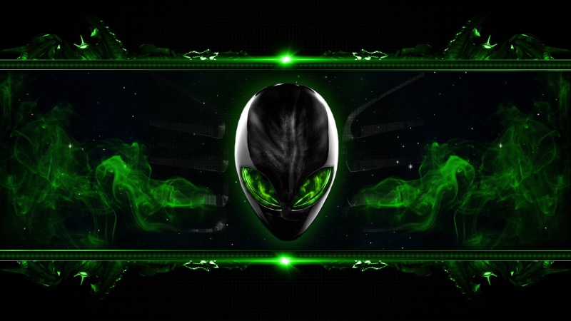 digital, alienware, green, 1080P, dark background, background, art, dark, abstract, games, software, digital art