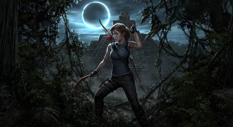 digital composite, communication, Games, shadow, 1080P, three quarter length, long hair, land, videogame, one person, Tomb Raider, raider, adult, LaraCroft