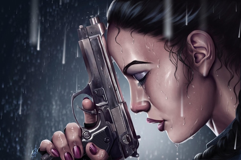 tomb, drop, game, tomb raider, gun, raider, 1080P, girl, croft, lara, lara croft