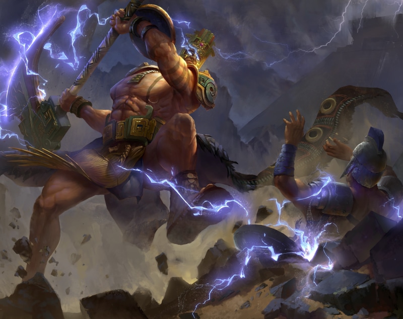 2K, male likeness, smite, digital composite, vs, minion, representation, videogame, motion, Other Games, smoke - physical structure, power in nature, Chaac
