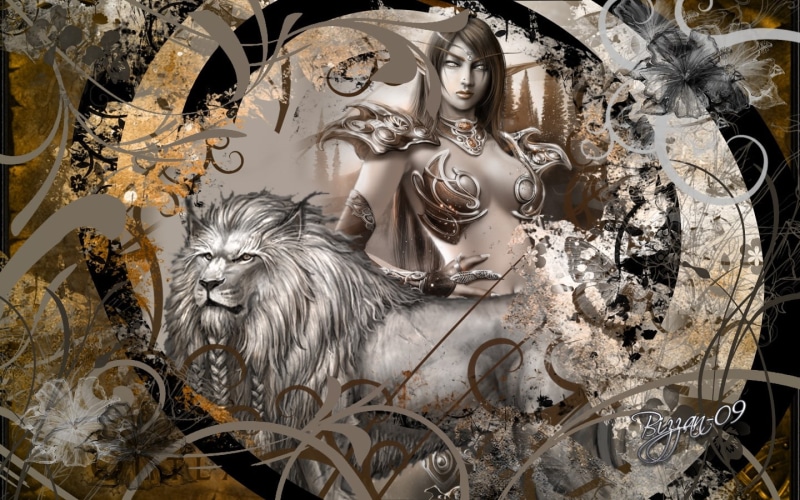 video, lion, 720P, hd, game, video game, games, fantasy, world of warcraft, woman, warcraft, art, world