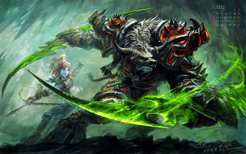 artwork, calendar, 720P, yaorenwo, art, hd, abstract, world, games, wallpap, Video Games, tauren, armor, x, fantasy, world of warcraft, warcraft, video