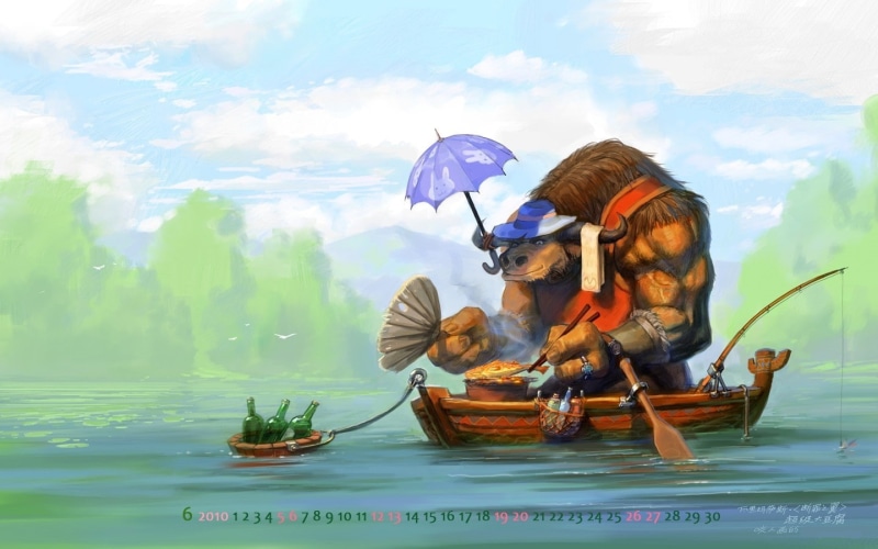 world, yaorenwo, tauren, artwork, warcraft, wallpap, Video Games, 720P, abstract, art, world of warcraft, games, x, ships, fantasy, hd, video, calendar