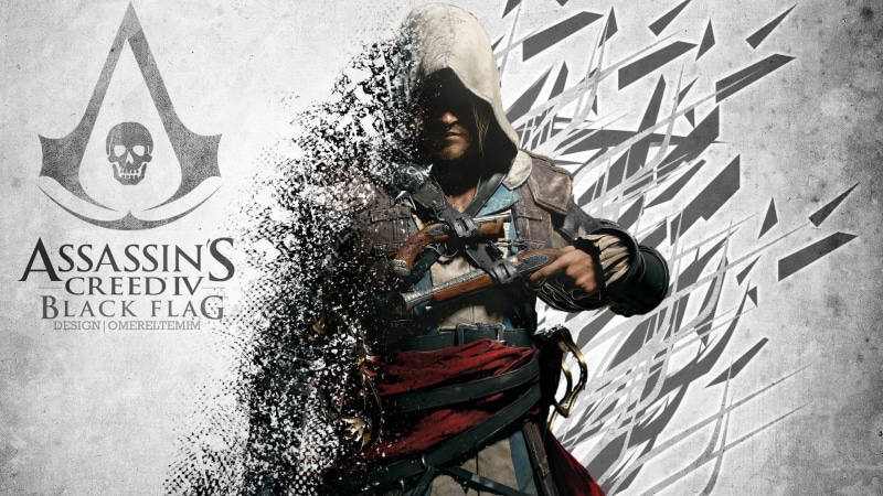 creed, video games, assassin, hd, 1080P, flag, pirate, black, s