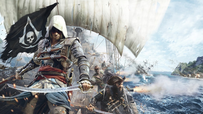 assassins, black, creed, flag, game, 1080P