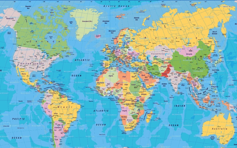 map, 1080P, world