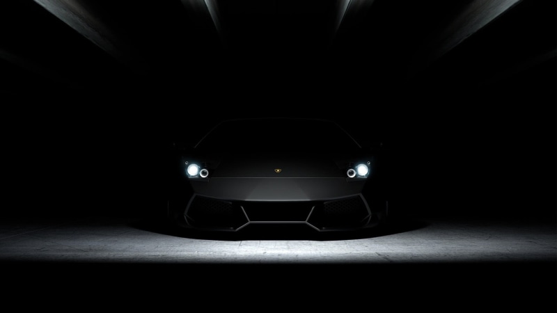 monochrome, Lamborghini, mode of transportation, parking lot, transportation, luxury, equipment, speed, modern, reflection, light - natural phenomenon