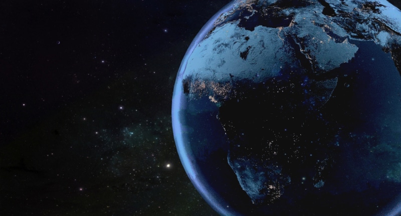 astronomy, physical geography, galaxy, night, exploration, digital art, 4K, globe - man made object, space exploration, blue, space, space art, nature