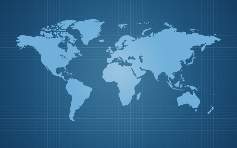 cells, continents, blue background, the world, 2K, world map, earth, planet